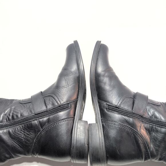 David Tate Branson Extra Wide Calf BlackLeather Riding Boots Women's 10M Stretch - Picture 6 of 9